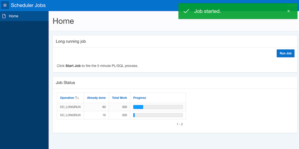 Report job status to the end user with a progress bar