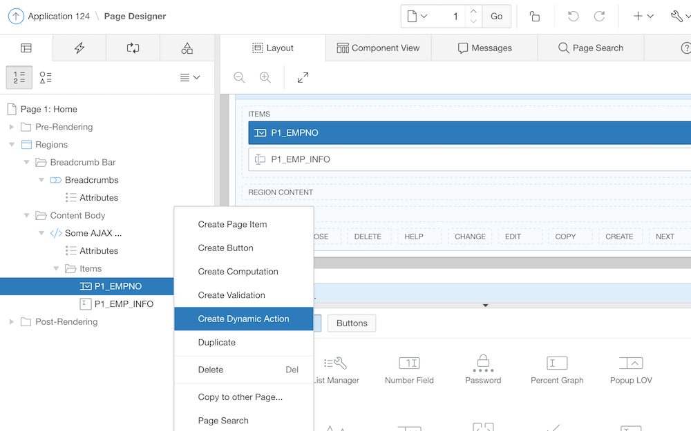Create a new dynamic action