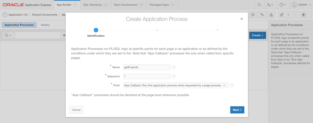 "Ajax Callback" Application Processes can be used everywhere in the application