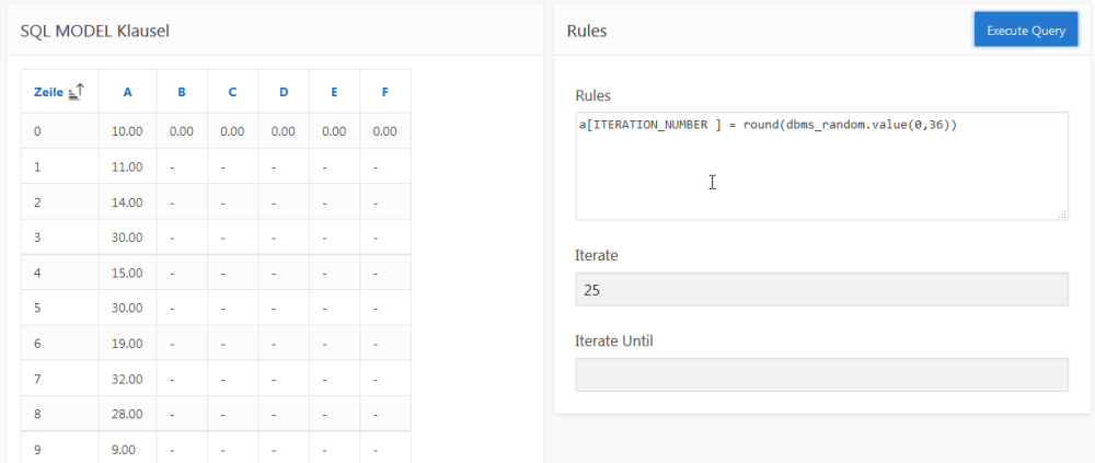 Zufalls-Simulation mit der SQL MODEL Klausel