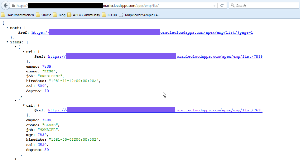 REST Services mit Database Schema Service bereitstellen