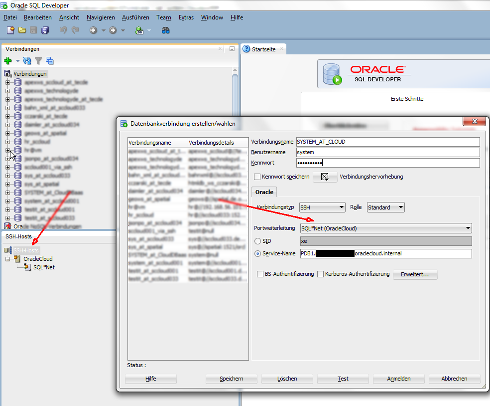 Oracle Cloud: SQL*Net-Verbindung mit dem SQL Developer &uuml;ber SSH tunneln