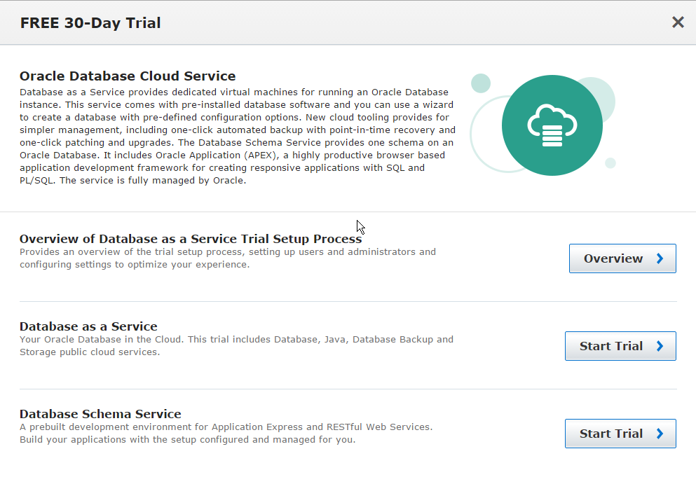 Oracle Cloud: 30-Tage Testabonnement