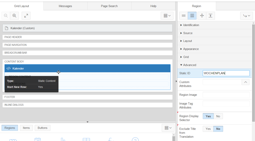 Static ID der Region auf "WOCHENPLAN" setzen