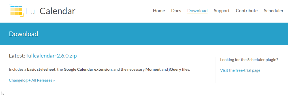jQuery FullCalendar herunterladen