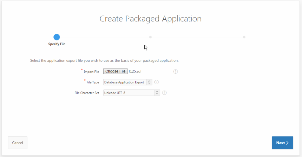 Applikations-Export hochladen