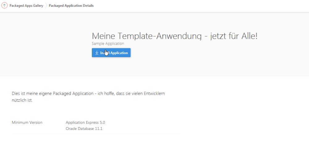 Installation der neuen Packaged Application