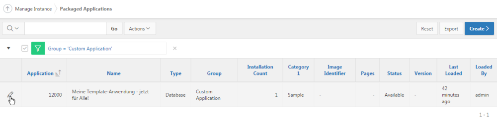 Packaged Application bearbeiten