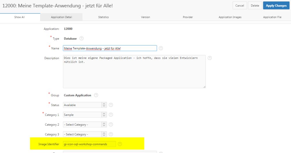 CSS-Klasse eines Icons als "Image Identifier" eintragen