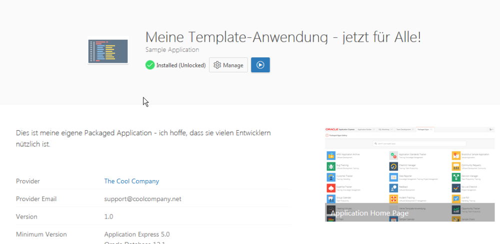 Packaged Application - Details