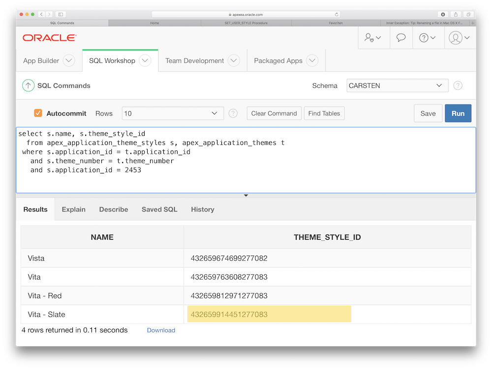Theme Styles mit einer SQL-Abfrage ermitteln