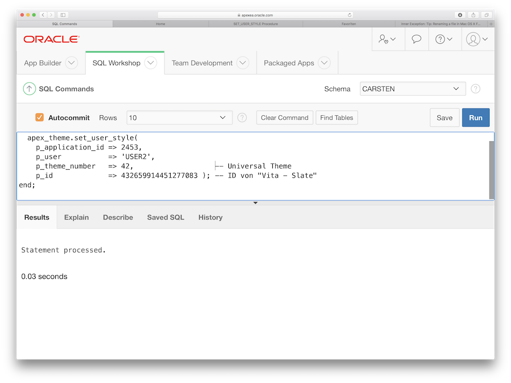 Theme Style "Vita - Slate" f&uuml;r USER2 setzen