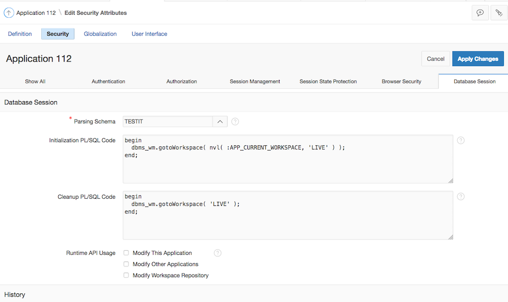 Switching between workspaces is done in session initialization and cleanup code