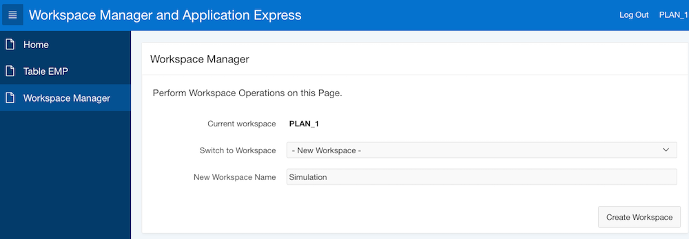 Create a new Workspace Manager workspace - in your application