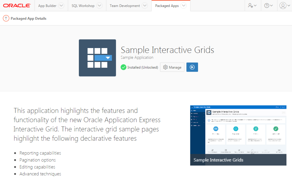 Packaged Application "Sample Calendar"