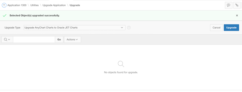 The chart regions have been upgraded to Oracle JET charts