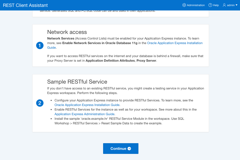 First run of the REST Client Assistant application
