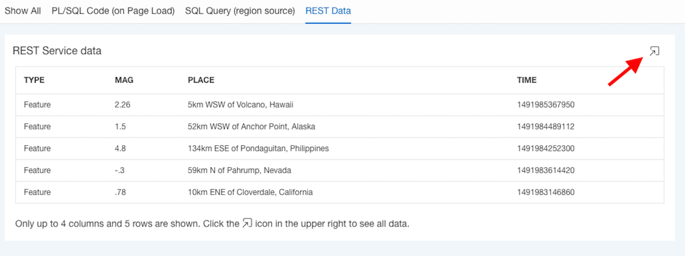 Review data returned by the REST Service Reference - 2