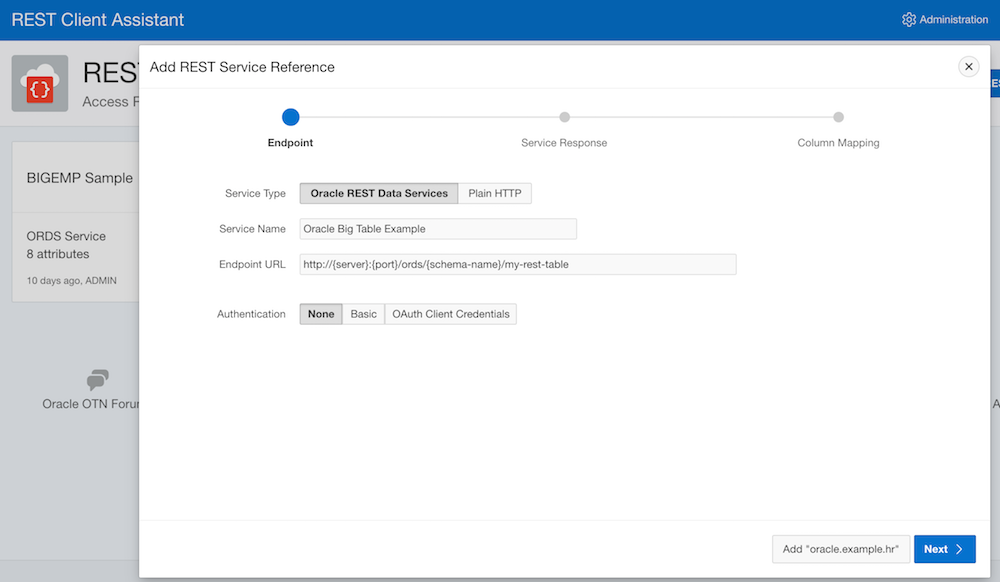 REST Client Assistant: Create a new REST Service Reference - 1