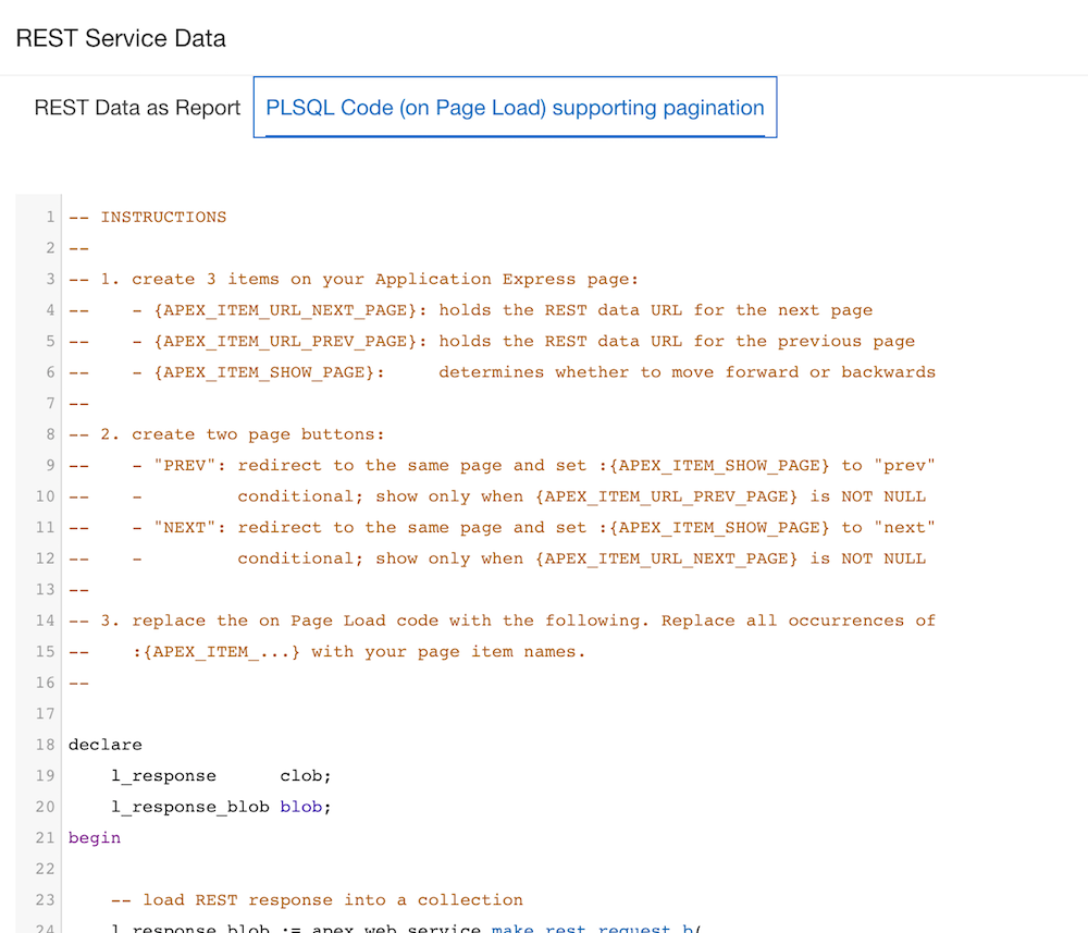 Generated PL/SQL Code for your own APEX application - with pagination support