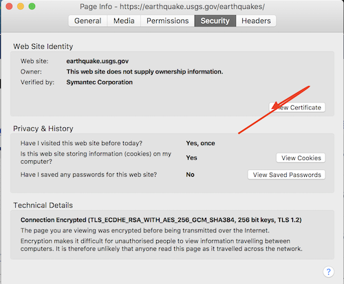 Look up SSL-related information in the browser - 3