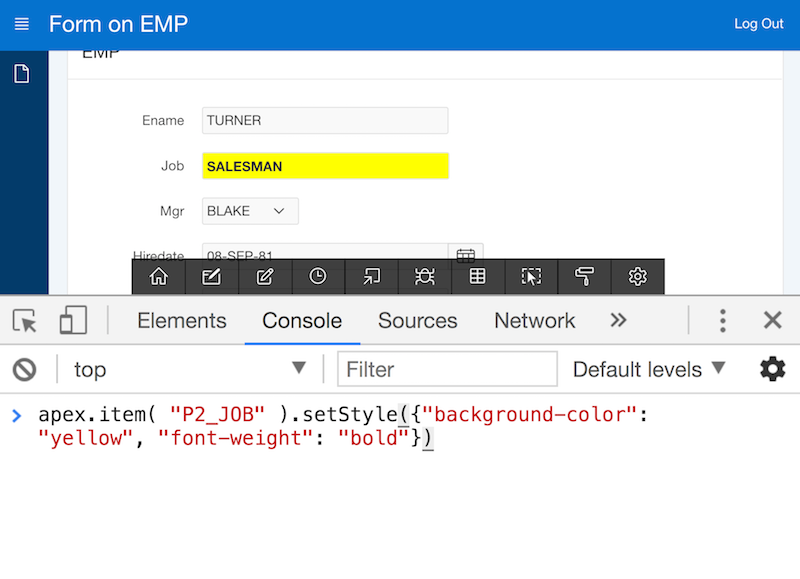 Highlight a form item using CSS styles