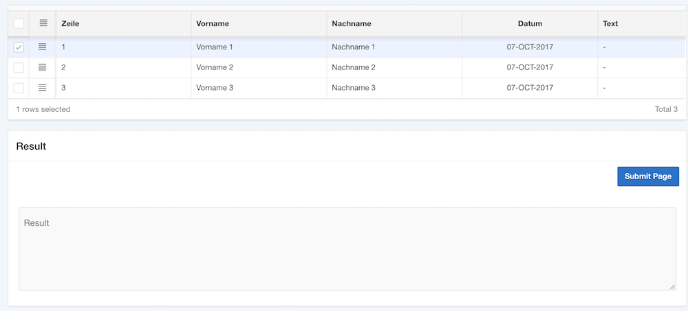 The results of processing end user inputs will appear in the "Result" region
