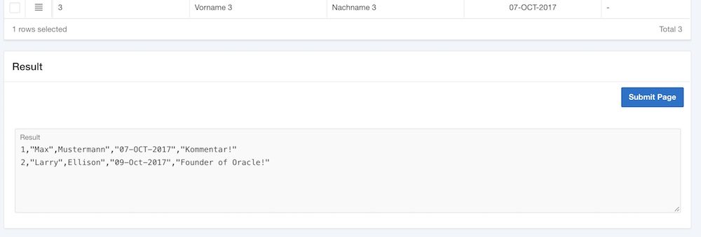 After Page Submit the data has been processed with PL/SQL