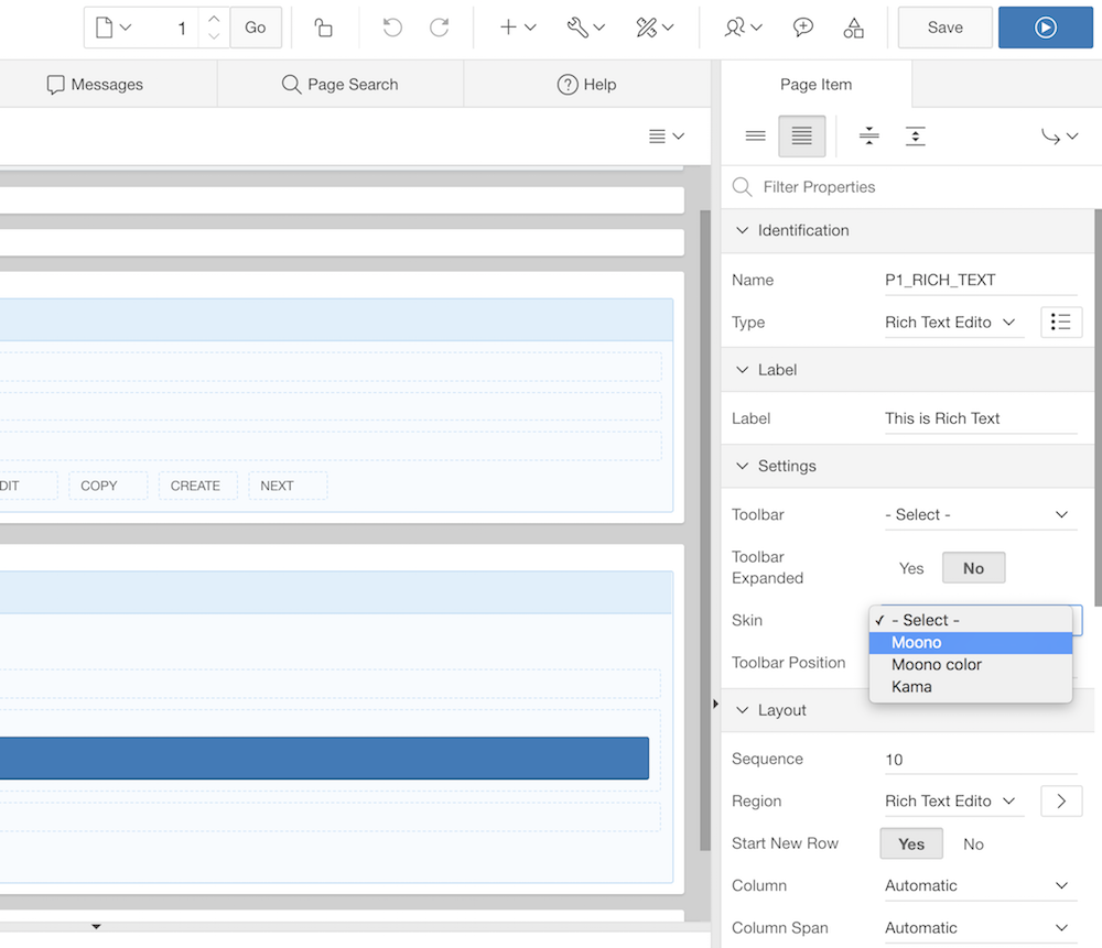 Rich Text editor in Page Designer