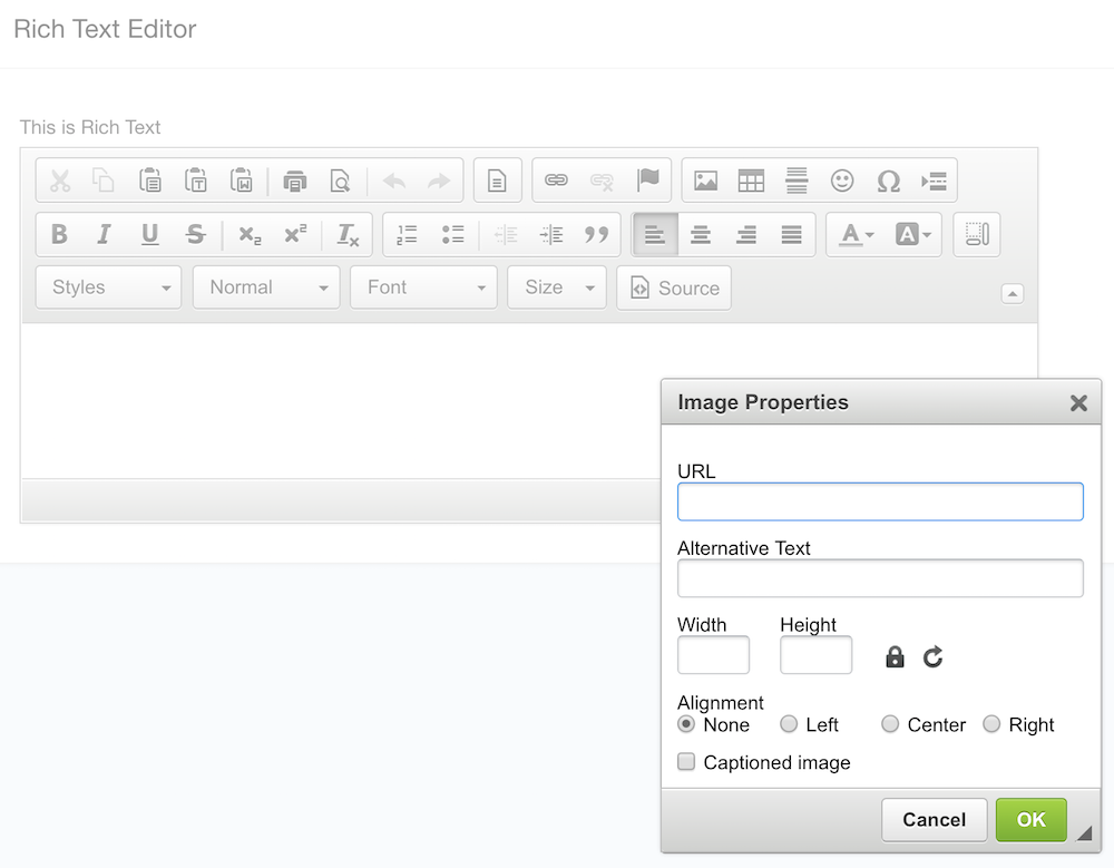 Add images to the rich text