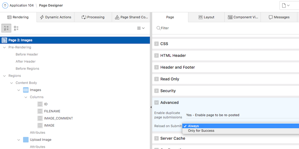 Change "Reload on Submit" Attribute to "Always"