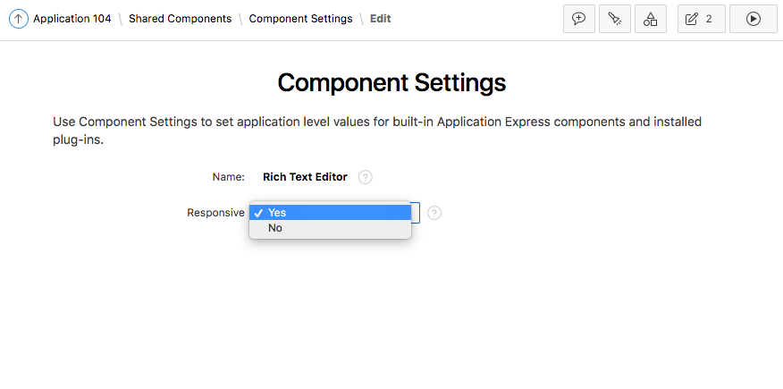 Review "Responsive" Component Setting of the Rich Text Editor
