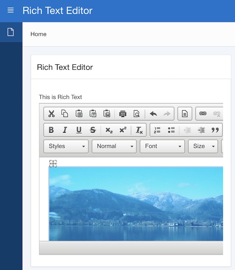 The Rich Text editor is not responsive out of the box